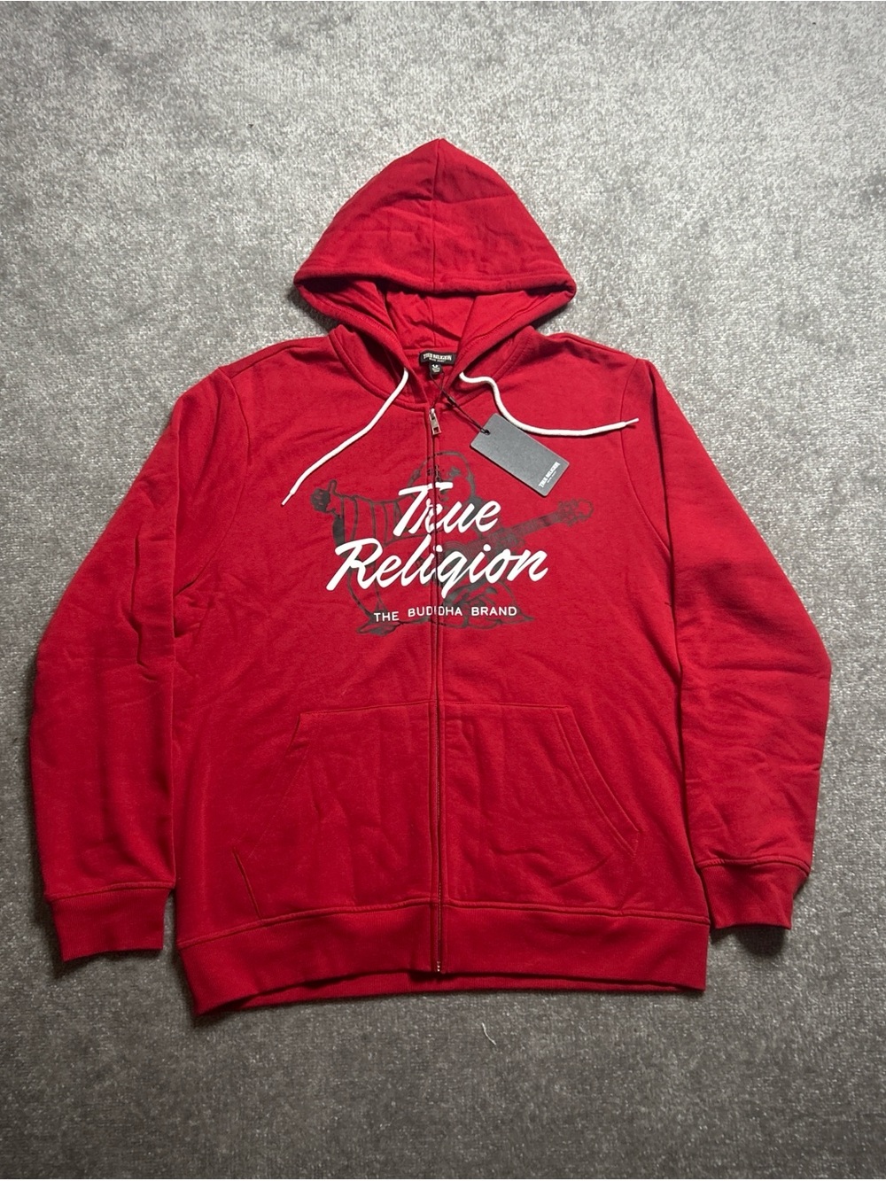 True Religion Red Zip-Up Hoodie
